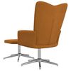 vidaXL Chaise de relaxation avec tabouret Marron Velours