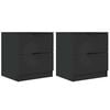 vidaXL Tables de chevet 2 pcs Noir Bois d'ing&eacute;nierie
