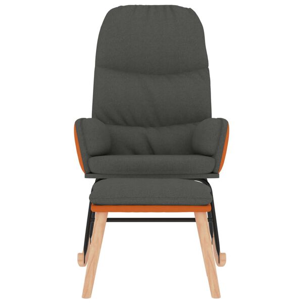 vidaXL Chaise &agrave; bascule avec repose-pied Gris fonc&eacute; Tissu