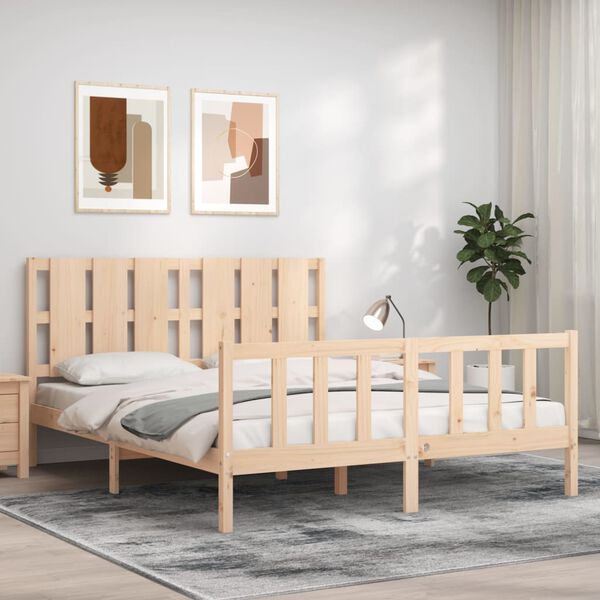 vidaXL Cadre de lit sans matelas bois de pin massif