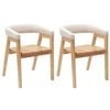 vidaXL Chaises de salle &agrave; manger 2 pc Bois de Caoutchouc Massif