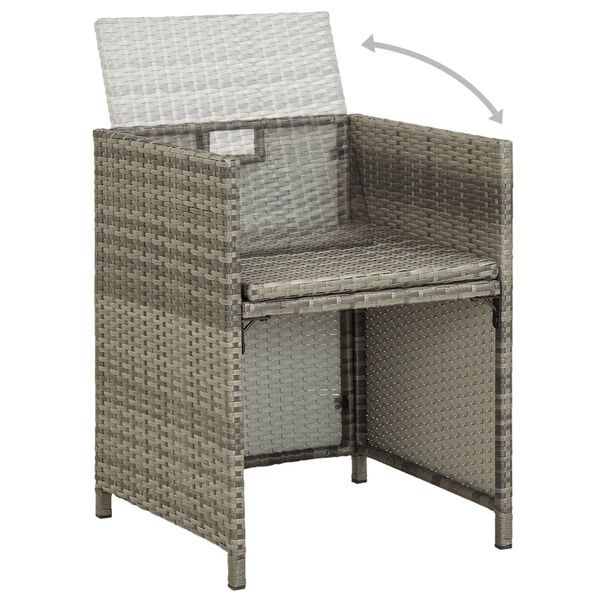 vidaXL Chaises de jardin lot de 2 avec coussins R&eacute;sine tress&eacute;e Gris