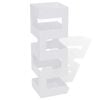 Blanc Carr&eacute; Porte-parapluie Stockage pour cannes b&acirc;tons Acier 48,5 cm
