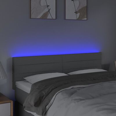 vidaXL Tête de lit à LED Gris clair 144x5x78/88 cm Tissu