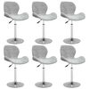 vidaXL Chaises pivotantes &agrave; manger lot de 6 Gris clair Velours