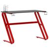 vidaXL Bureau de jeu et pieds en forme de ZZ Noir et rouge 110x60x75cm