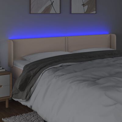 vidaXL Tête de lit à LED Cappuccino 183x16x78/88 cm Similicuir