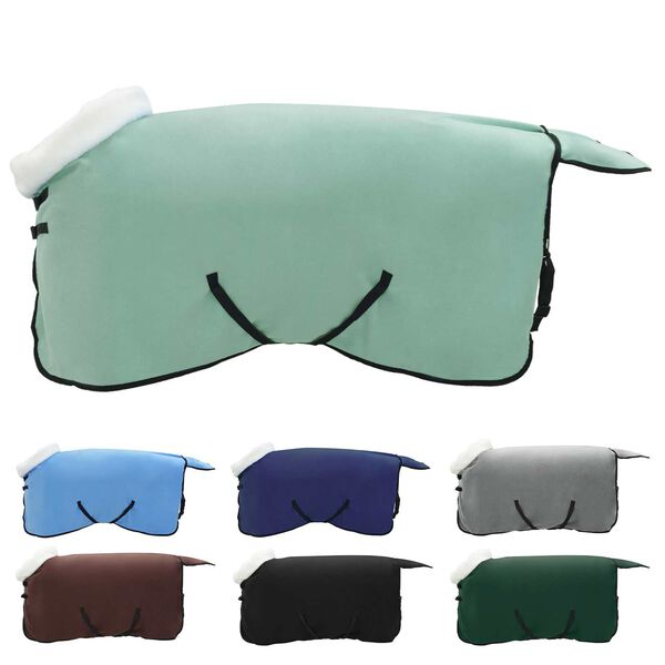 vidaXL Couverture &Eacute;quine Vert fonc&eacute; complet 95 cm Fleece polaire