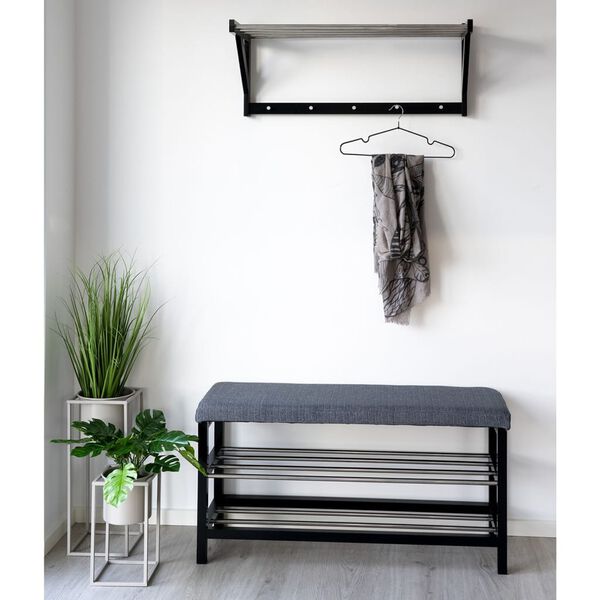 House Nordic &Eacute;tag&egrave;re &agrave; chapeaux Kaia M&eacute;tal Noir