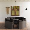 vidaXL Salon de jardin 9 pcs avec coussins R&eacute;sine tress&eacute;e Gris