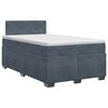 vidaXL Lit boxspring avec matelas Gris fonc&eacute; 120 x 190 cm Velours