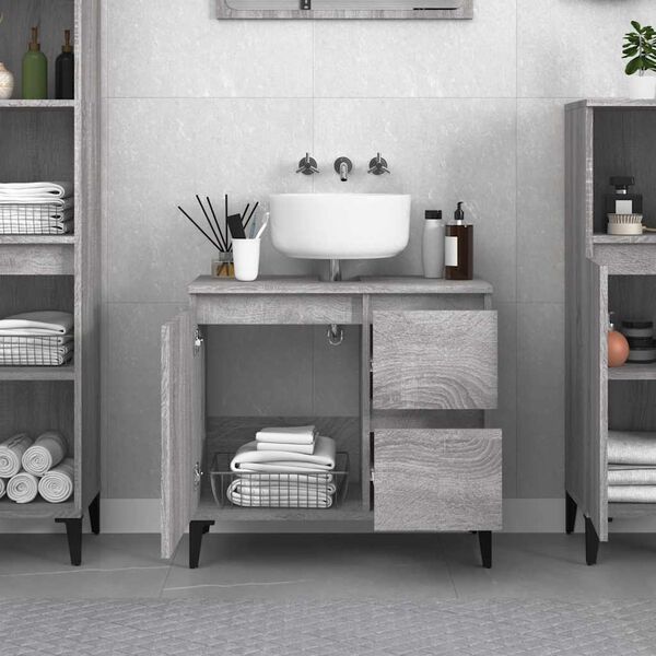 vidaXL Armoire de bain sonoma gris 65x33x60 cm bois d'ing&eacute;nierie