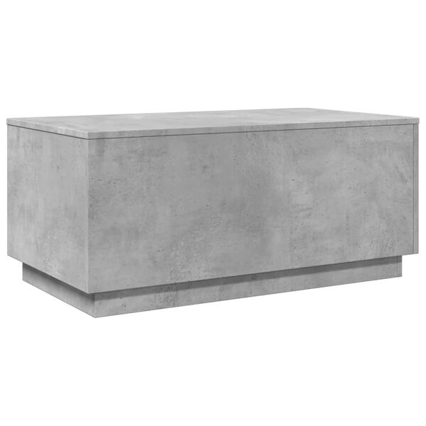 vidaXL Table basse avec lumi&egrave;res LED gris b&eacute;ton 90x50x40 cm