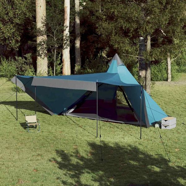 vidaXL Tente familiale tipi 8 personnes bleu imperm&eacute;able