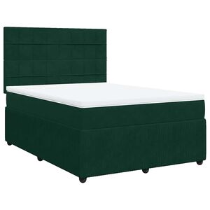 vidaXL Sommier &agrave; lattes de lit et matelas Vert fonc&eacute; 140x200cm Velours