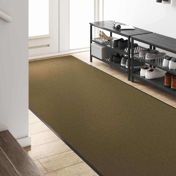 vidaXL Tapis d'entrée Marron et Noir 120 x 350 cm Polyamide et PVC