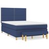 vidaXL Sommier &agrave; lattes de lit avec matelas Bleu 140x200 cm Tissu