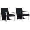 vidaXL Fauteuils lot de 2 avec cadre chrom&eacute; noir similicuir