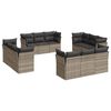 vidaXL Salon de jardin avec coussins 12 pcs gris clair r&eacute;sine tress&eacute;e