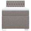 vidaXL Sommier &agrave; lattes de lit avec matelas Taupe 100x200 cm Tissu