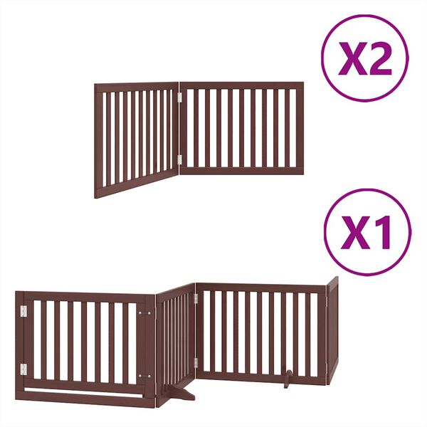 vidaXL Barri&egrave;re pour chien porte pliable 8 panneaux bois de peuplier