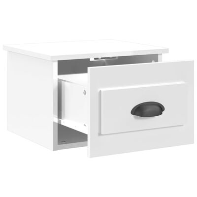 vidaXL Tables de chevet murales 2 pcs blanc brillant 41,5x36x28 cm