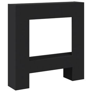VidaXL Cadre de chemin&eacute;e noir 81x18x82 cm bois d'ing&eacute;nierie