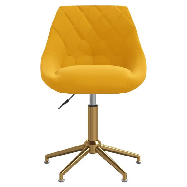 vidaXL Chaise pivotante de salle &agrave; manger Jaune moutarde Velours
