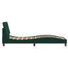 vidaXL Cadre de lit avec LED sans matelas Hanko vert fonc&eacute; 90x190 cm velours