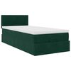 vidaXL Cadre de lit ottoman avec matelas vert foncé 90x190 cm velours