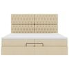 VidaXL Cadre de lit ottoman avec matelas cr&egrave;me 200x200cm tissu