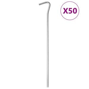 vidaXL Piquets de tente 50 pcs 23 cm &Oslash;5 mm acier galvanis&eacute;