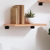 vidaXL &Eacute;tag&egrave;re murale marron clair 40x30x2 cm bois ch&ecirc;ne massif trait&eacute;