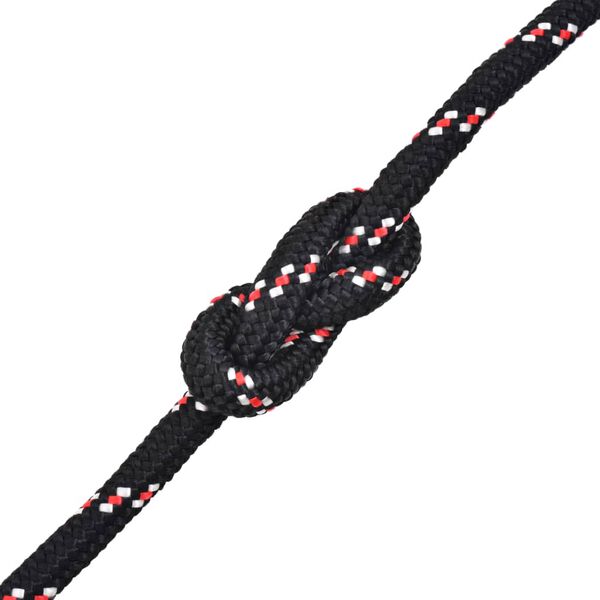 vidaXL Corde de bateau Polypropyl&egrave;ne 14 mm 50 m Noir