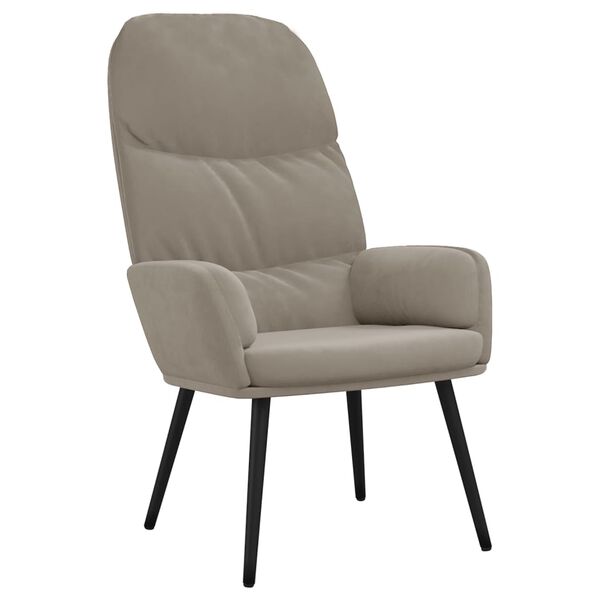 vidaXL Chaise de relaxation Gris clair Velours