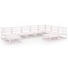 vidaXL Salon de jardin 9 pcs Blanc Bois de pin massif