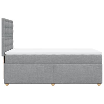 vidaXL Sommier à lattes de lit avec matelas Gris clair 90x200 cm Tissu