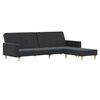 vidaXL Canap&eacute;-lit &agrave; 2 places avec repose-pied Gris fonc&eacute; Tissu