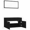 vidaXL Ensemble de meubles salle de bain 2 pcs Noir Bois d'ing&eacute;nierie