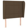 vidaXL T&ecirc;te de lit avec oreilles Marron fonc&eacute; 103x23x118/128 cm Tissu