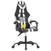 vidaXL Chaise de jeu pivotante Noir et blanc Similicuir