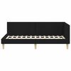 vidaXL Cadre de lit d'angle Noir 90 cm x 200 cm Tissu et Contreplaqu&eacute;