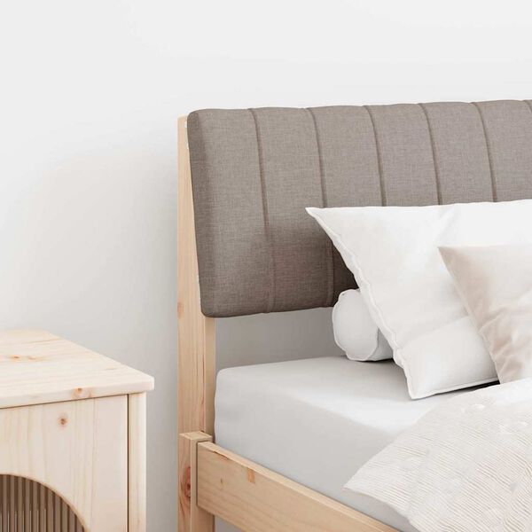 vidaXL T&ecirc;te de lit capitonn&eacute;e Taupe 100 cm Pin massif