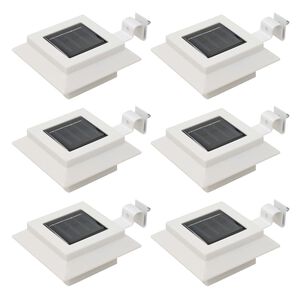 vidaXL Lampe solaire &agrave; LED carr&eacute;e d'ext&eacute;rieur 6 pcs 12 cm Blanc
