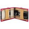 vidaXL Table de massage pliable 3 zones Bois Noir et rose