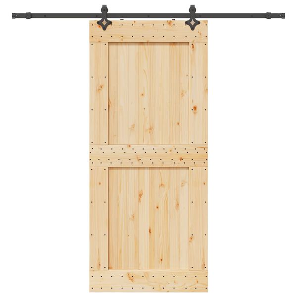 vidaXL Porte coulissante et kit de quincaillerie 100x210 cm pin massif
