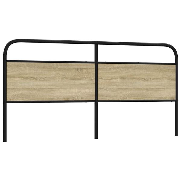 vidaXL T&ecirc;te de lit de remplacement ch&ecirc;ne sonoma 200 cm acier et bois d'ing&eacute;nierie