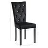 vidaXL Chaises &agrave; manger lot de 4 Noir Velours