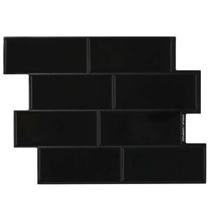 vidaXL Carreau de m&eacute;tro 20 pc Noir 29 x 21 cm Polyur&eacute;thane et PET