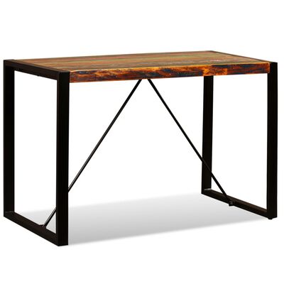 vidaXL Table à manger Bois de récupération massif 120 cm